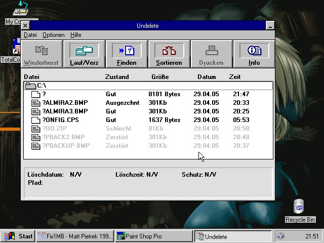 ... ebenso die Windows-Version von Undelete
